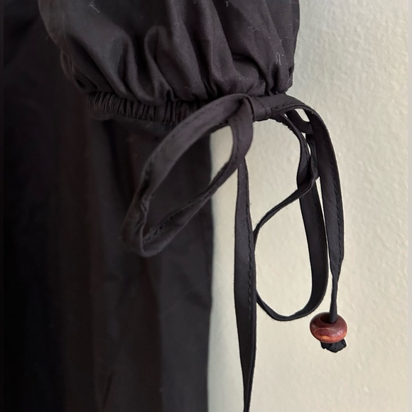 Harshman Los Angeles Dore Black V Neck Puff Sleeve Dress | Size Small - Picture 7 of 10